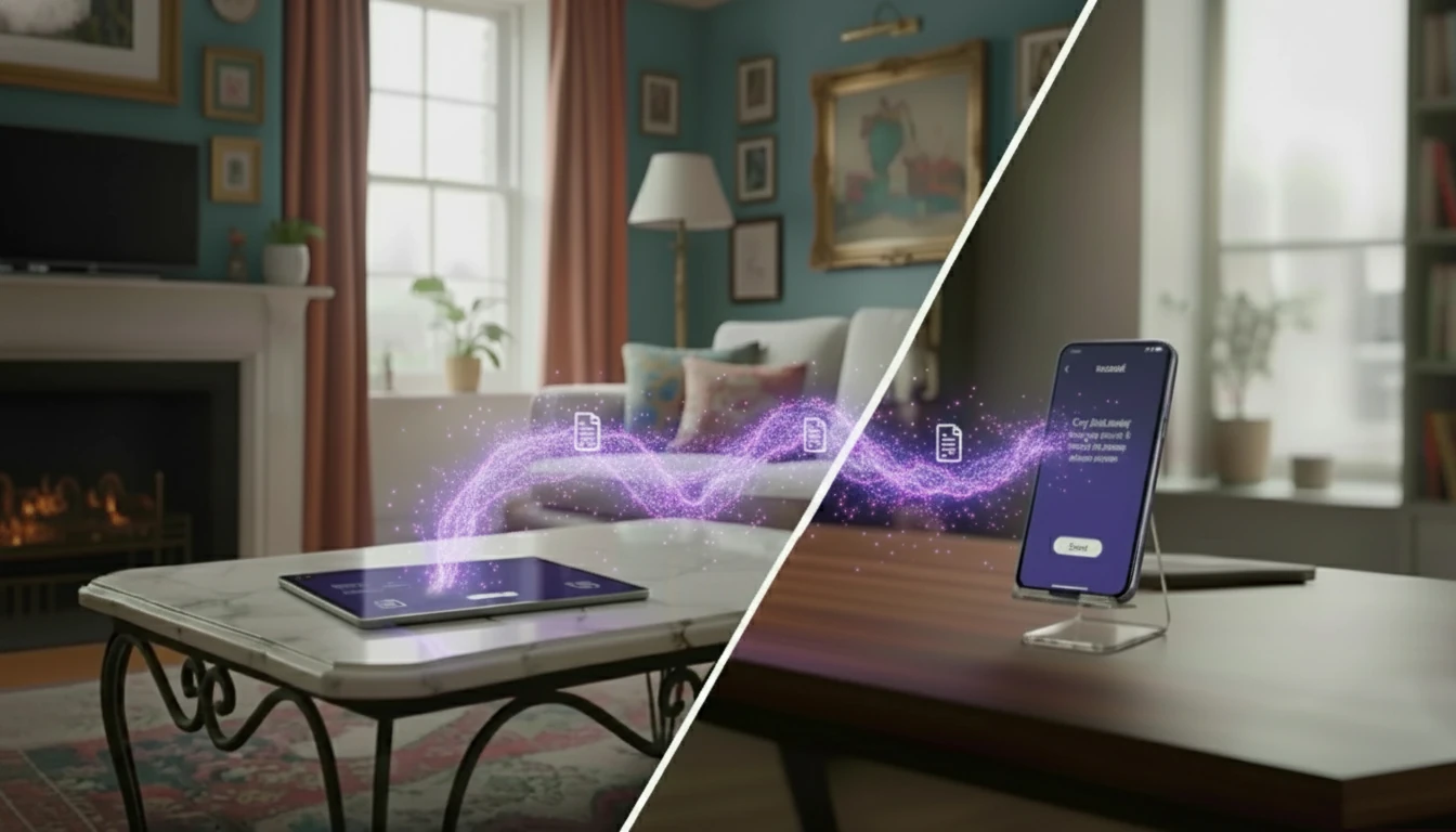Wireless file transfer between iPhone and Android tablet using xosend.
